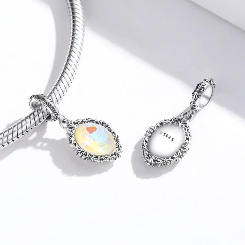 (bilde for) Pandora Style Silver Magic Mirror Dangle - SCC1815 - Vis 4
