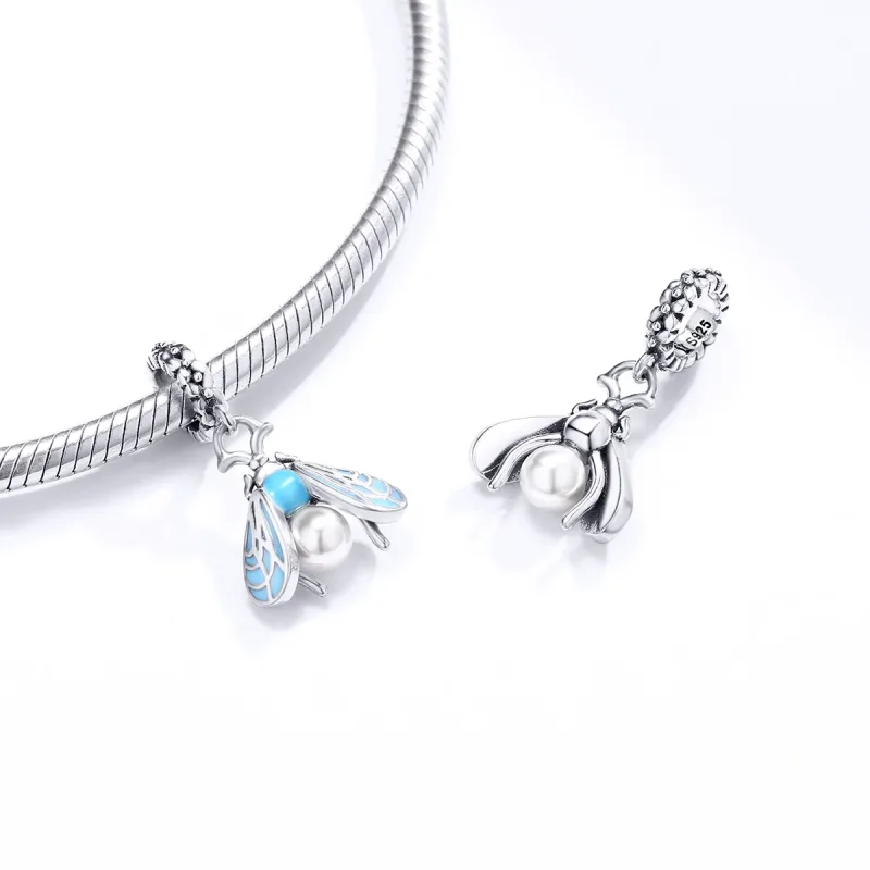(bilde for) Pandora Style Silver Moths Dangle - SCC1479 - Vis 4