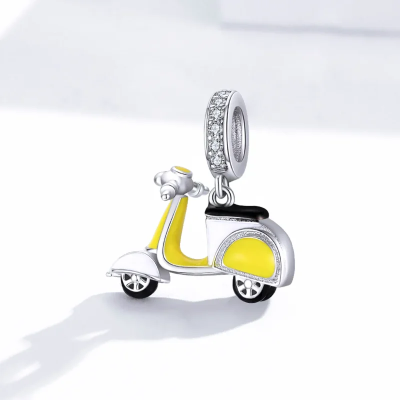 (bilde for) Pandora Style Silver Motorcycle Dangle - BSC136 - Vis 2