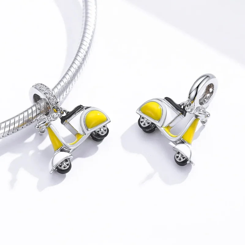 (bilde for) Pandora Style Silver Motorcycle Dangle - BSC136 - Vis 4