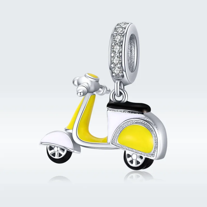 (bilde for) Pandora Style Silver Motorcycle Dangle - BSC136 - Vis 5