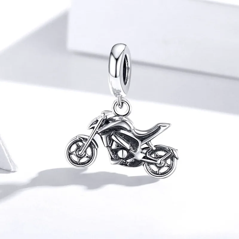 (bilde for) Pandora Style Silver Motorcycle Dangle - SCC1712 - Vis 2