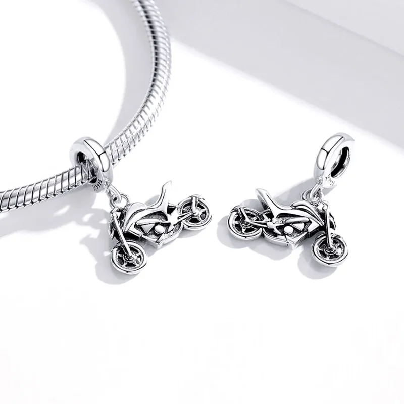 (bilde for) Pandora Style Silver Motorcycle Dangle - SCC1712 - Vis 4