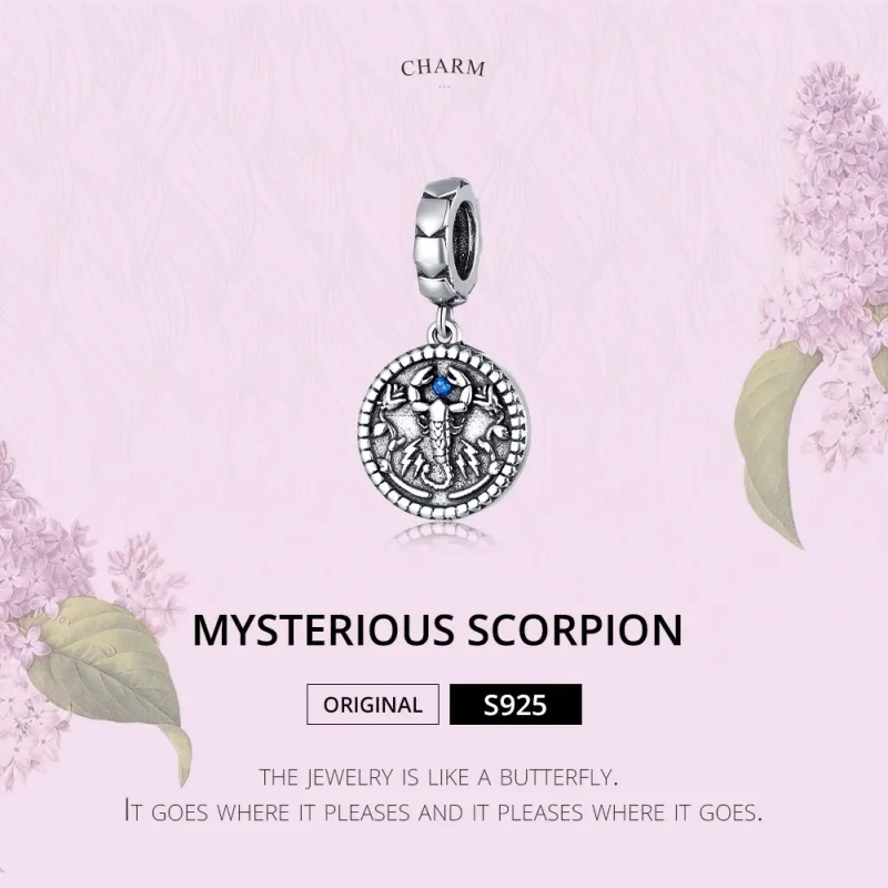(bilde for) Pandora Style Silver Mysterious Scorpion Dangle - SCC1503 - Vis 6