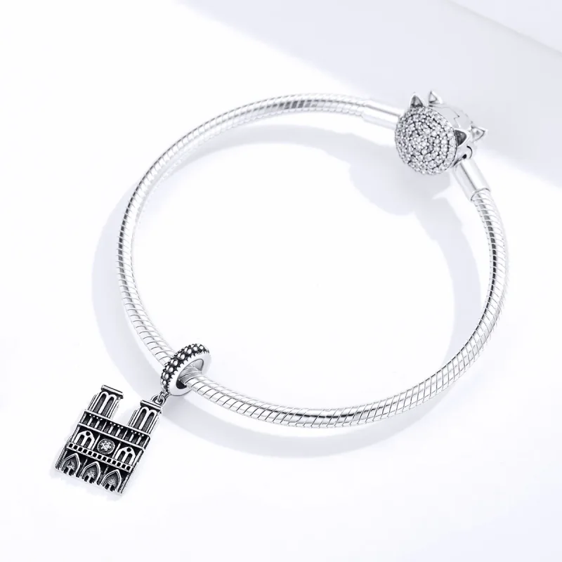 (bilde for) Pandora Style Silver Notre Dame De Paris Dangle - SCC1328 - Vis 3