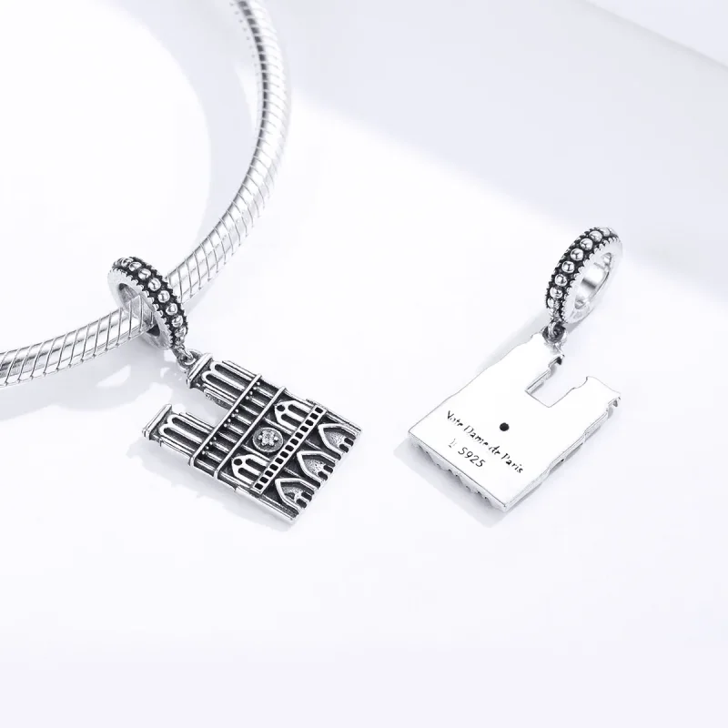 (bilde for) Pandora Style Silver Notre Dame De Paris Dangle - SCC1328 - Vis 4