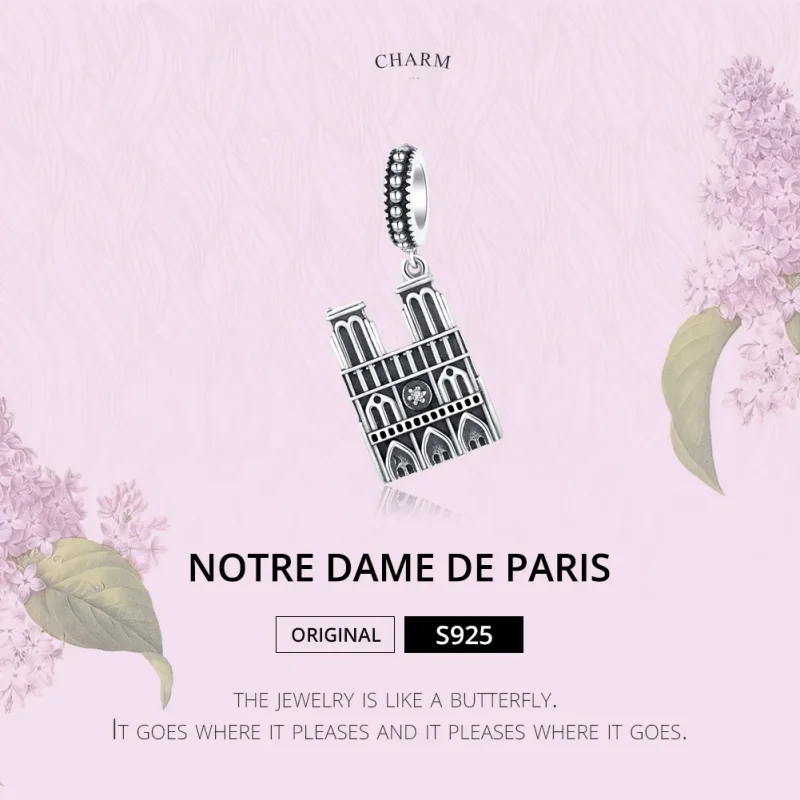 (bilde for) Pandora Style Silver Notre Dame De Paris Dangle - SCC1328 - Vis 6