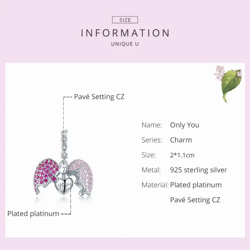(bilde for) Pandora Style Silver Only You Dangle - BSC282 - Vis 7