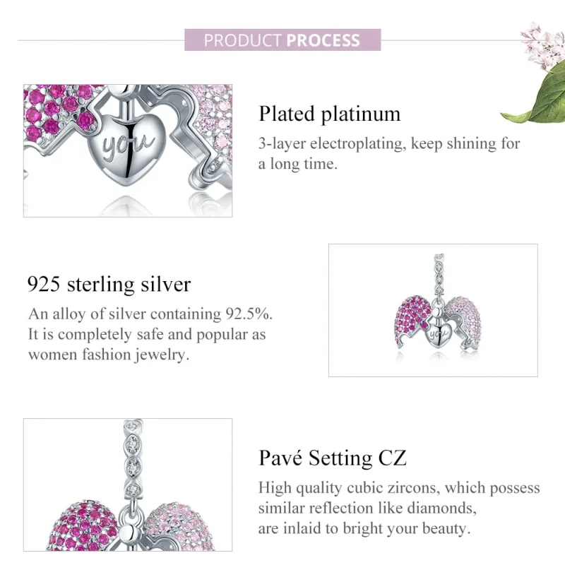 (bilde for) Pandora Style Silver Only You Dangle - BSC282 - Vis 8