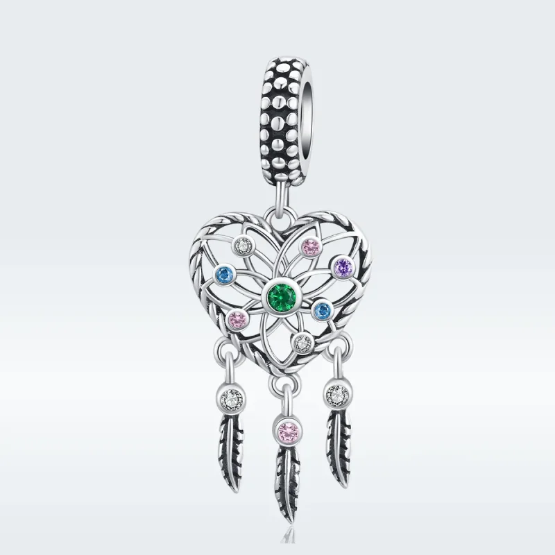 (bilde for) Pandora Style Silver Openwork Family Tree Heart Dingle - SCC1445 - Vis 5