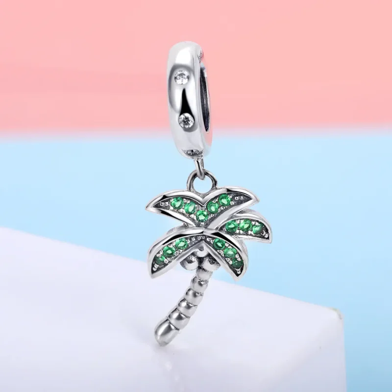 (bilde for) Pandora Style Silver Palm Tree Dingle - SCC697 - Vis 4