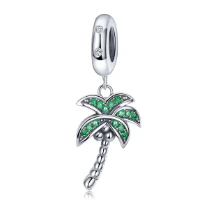 (bilde for) Pandora Style Silver Palm Tree Dingle - SCC697