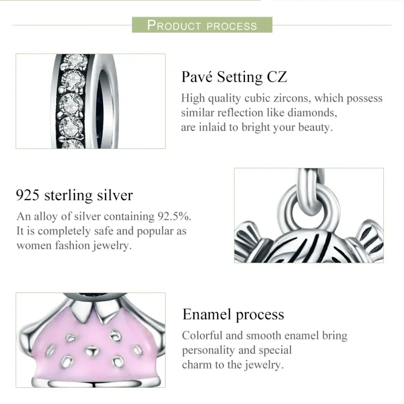 (bilde for) Pandora Style Silver Perfect Life Is Sweet Dangle - SCC543 - Vis 6