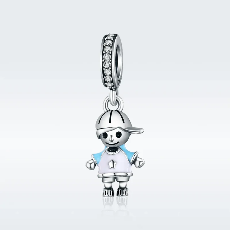(bilde for) Pandora Style Silver Perfect Life Little Baby Boy Dangle - SCC544 - Vis 2