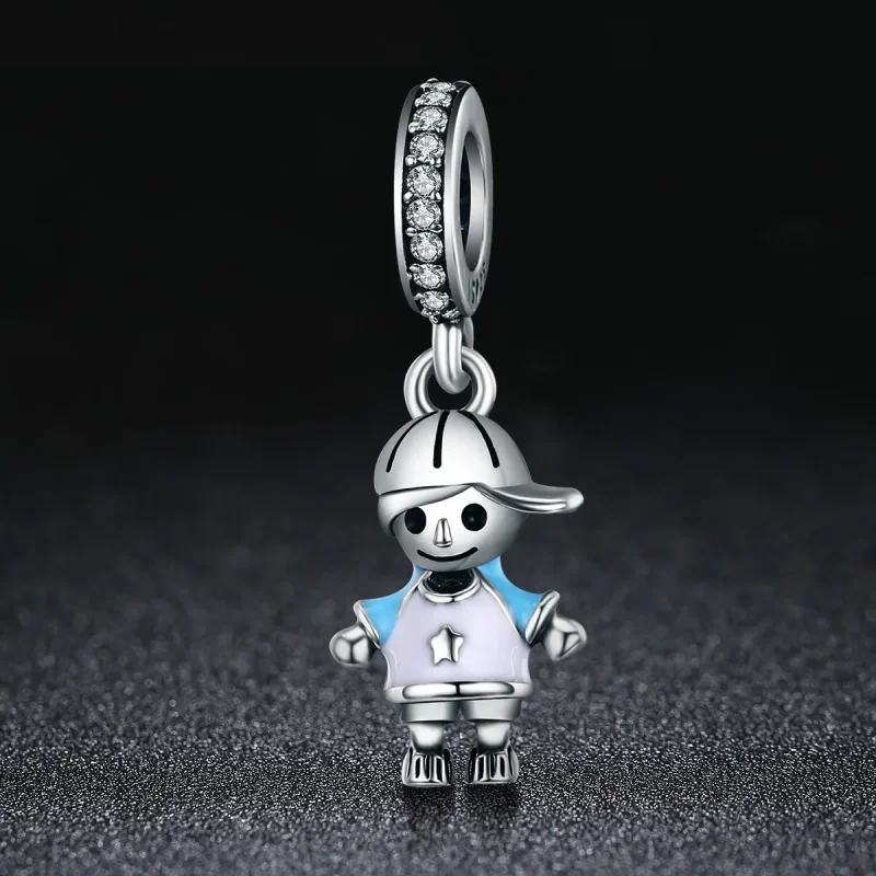 (bilde for) Pandora Style Silver Perfect Life Little Baby Boy Dangle - SCC544 - Vis 3