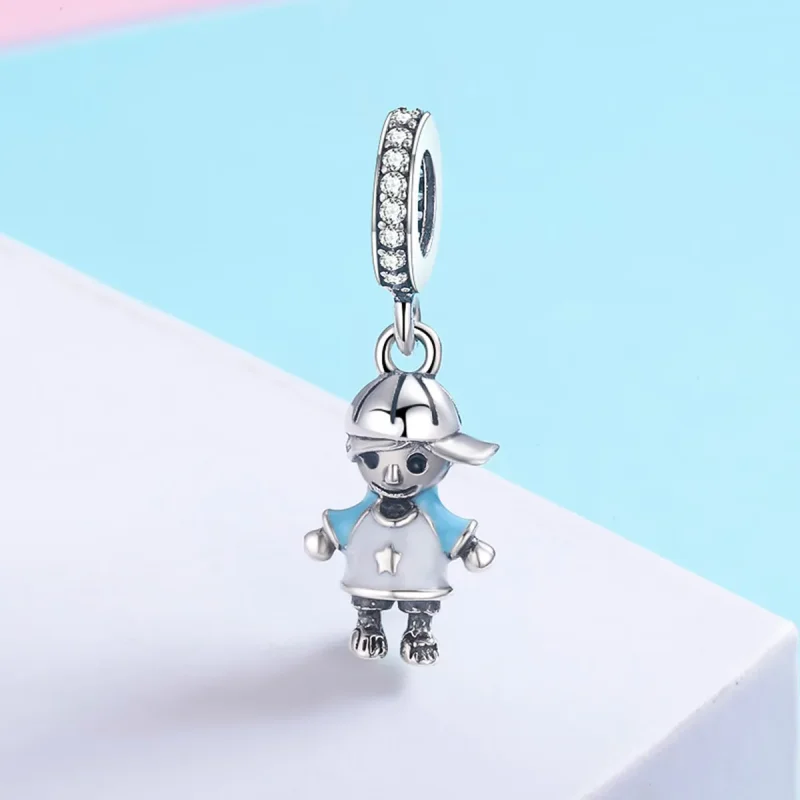 (bilde for) Pandora Style Silver Perfect Life Little Baby Boy Dangle - SCC544 - Vis 4