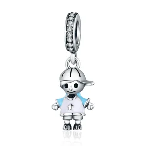 (bilde for) Pandora Style Silver Perfect Life Little Baby Boy Dangle - SCC544