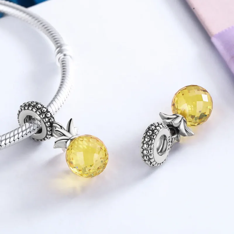 (bilde for) Pandora Style Silver Pineapple Dangle - SCC150 - Vis 5