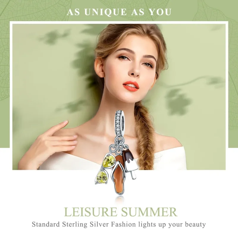 (bilde for) Pandora Style Silver Pleasant Summer Dangle - SCC770 - Vis 6