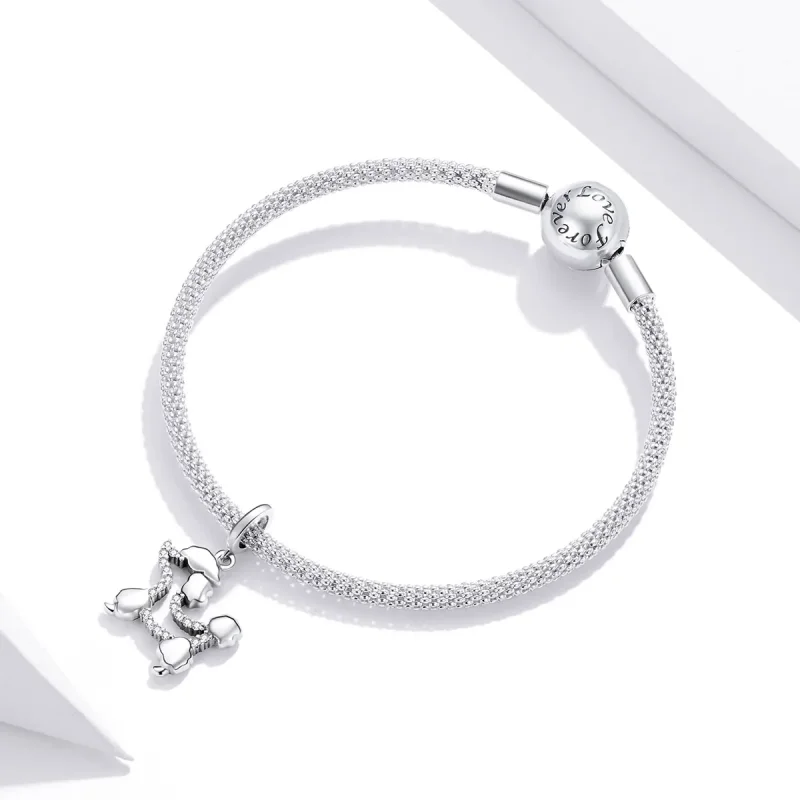 (bilde for) Pandora Style Silver Poodle Silhouette Dangle - SCC1681 - Vis 3