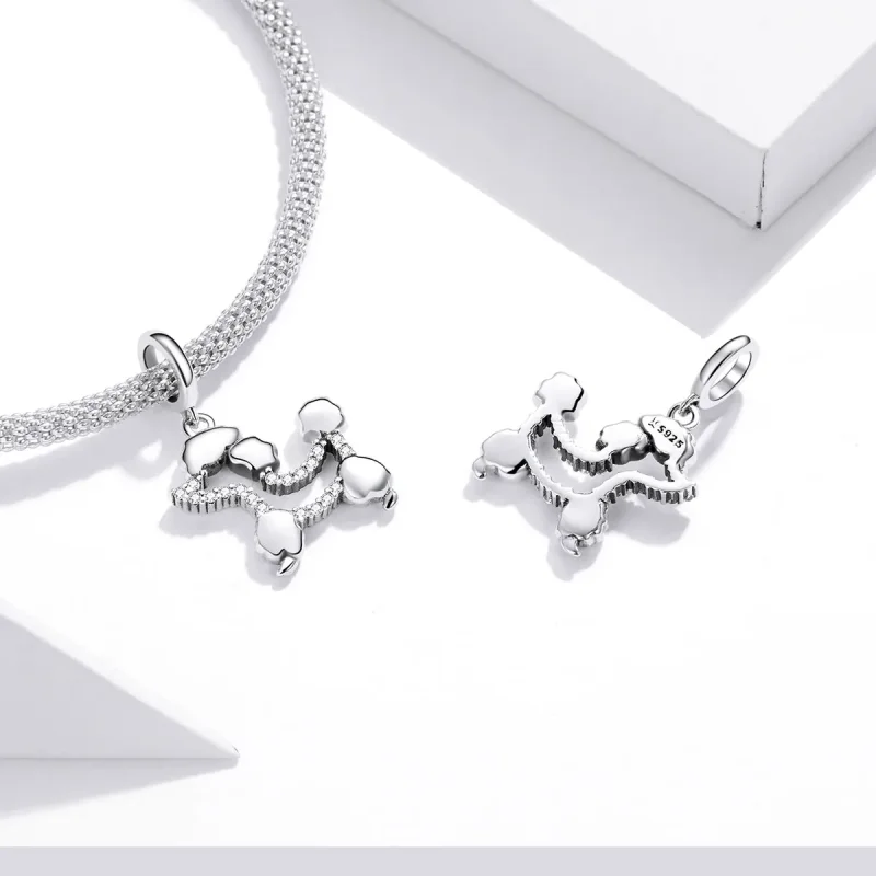 (bilde for) Pandora Style Silver Poodle Silhouette Dangle - SCC1681 - Vis 4