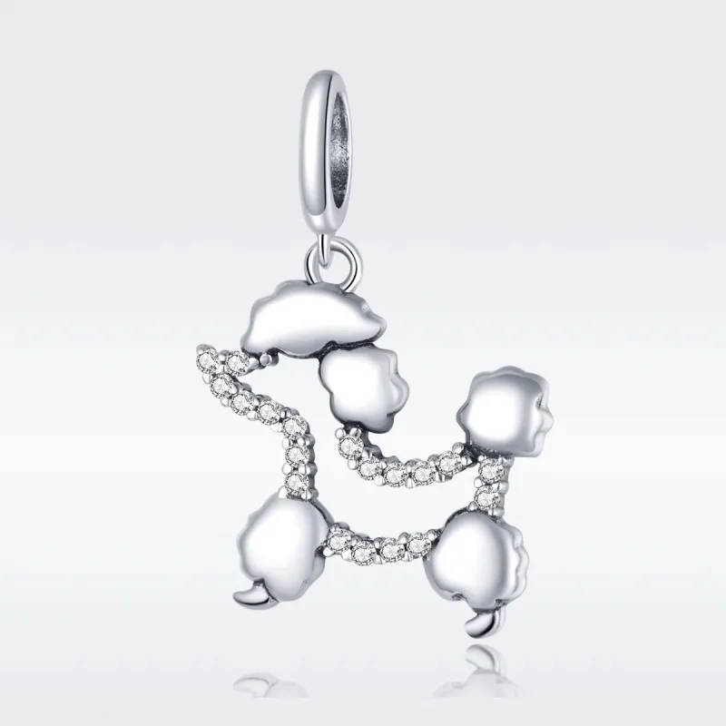 (bilde for) Pandora Style Silver Poodle Silhouette Dangle - SCC1681 - Vis 5