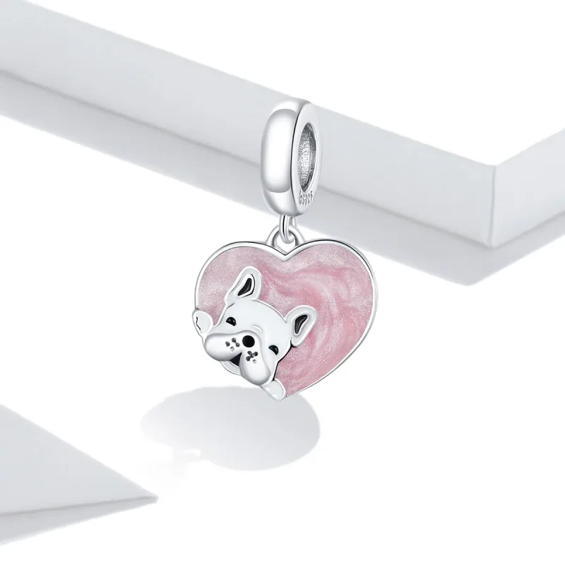(bilde for) Pandora Style Silver Puppy With Love Dangle - BSC360 - Vis 2