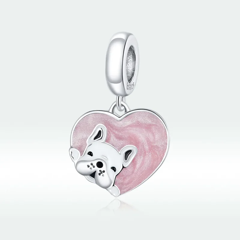 (bilde for) Pandora Style Silver Puppy With Love Dangle - BSC360 - Vis 5