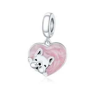 (bilde for) Pandora Style Silver Puppy With Love Dangle - BSC360