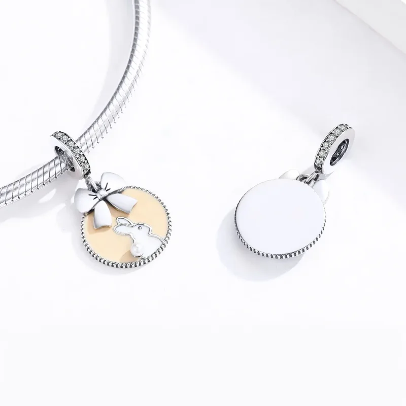 (bilde for) Pandora Style Silver Rabbit Dingle - SCC1439 - Vis 3