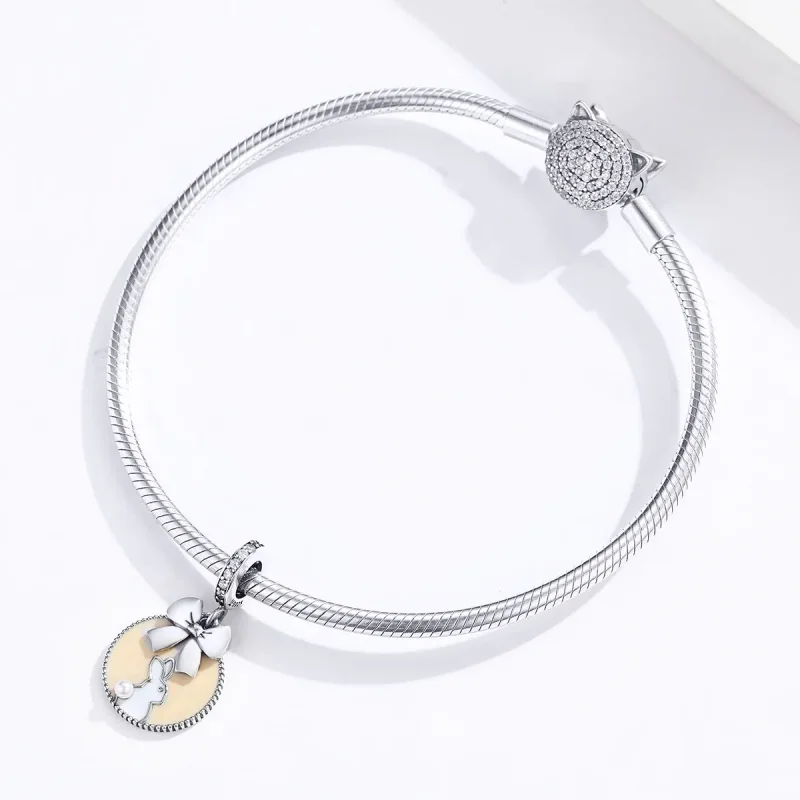 (bilde for) Pandora Style Silver Rabbit Dingle - SCC1439 - Vis 4