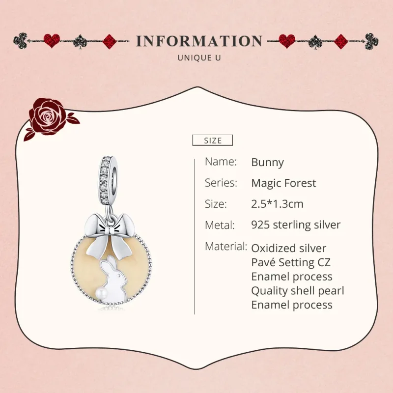 (bilde for) Pandora Style Silver Rabbit Dingle - SCC1439 - Vis 7