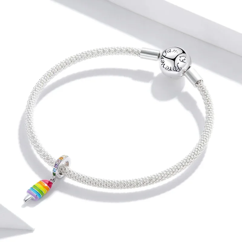 (bilde for) Pandora Style Silver Rainbow Ice Cream Dangle - BSC351 - Vis 2