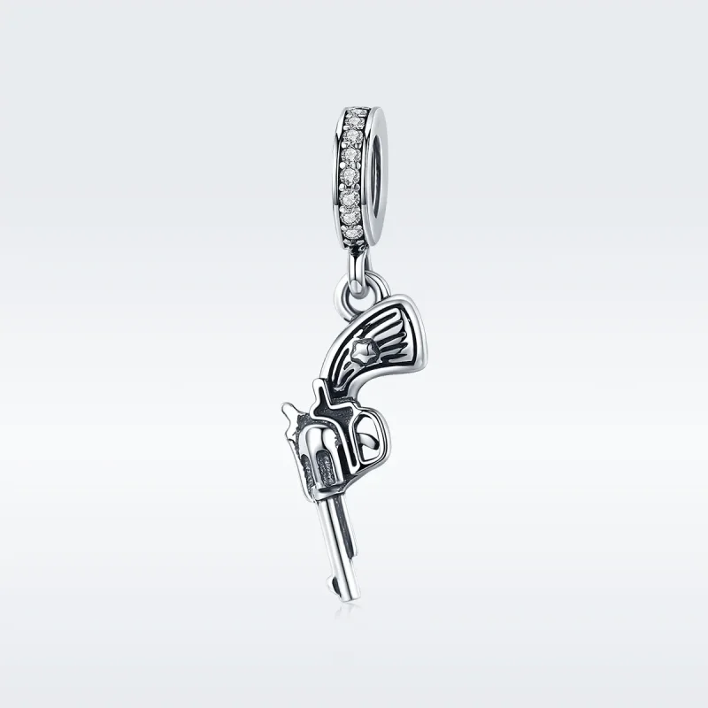 (bilde for) Pandora Style Silver Revolver Dangle - SCC508 - Vis 2