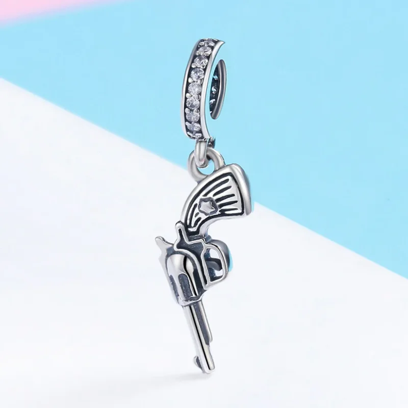 (bilde for) Pandora Style Silver Revolver Dangle - SCC508 - Vis 3