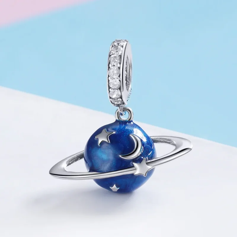 (bilde for) Pandora Style Silver Secret Planet Dangle - SCC933 - Vis 2
