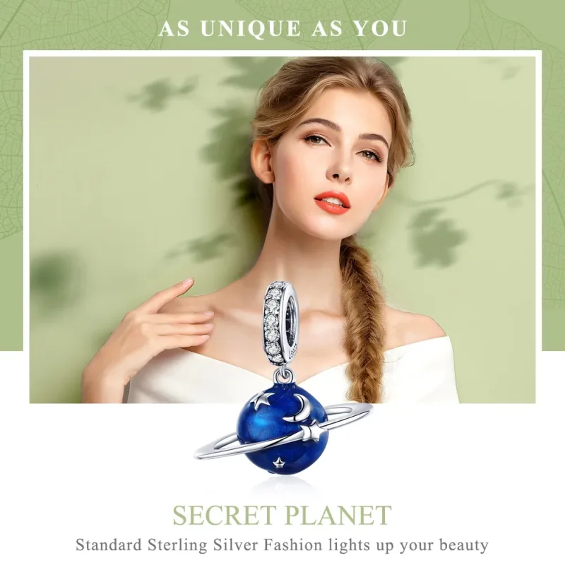 (bilde for) Pandora Style Silver Secret Planet Dangle - SCC933 - Vis 6