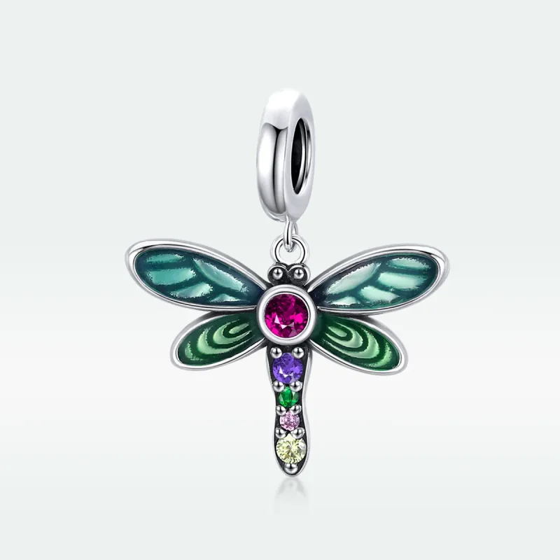 (bilde for) Pandora Style Silver Shiny Dragonfly Dangle - SCC1706 - Vis 5