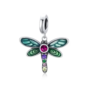 (bilde for) Pandora Style Silver Shiny Dragonfly Dangle - SCC1706