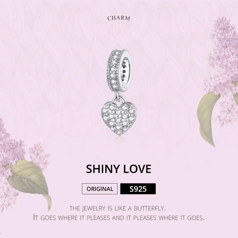 (bilde for) Pandora Style Silver Shiny Love Dangle - BSC211 - Vis 5