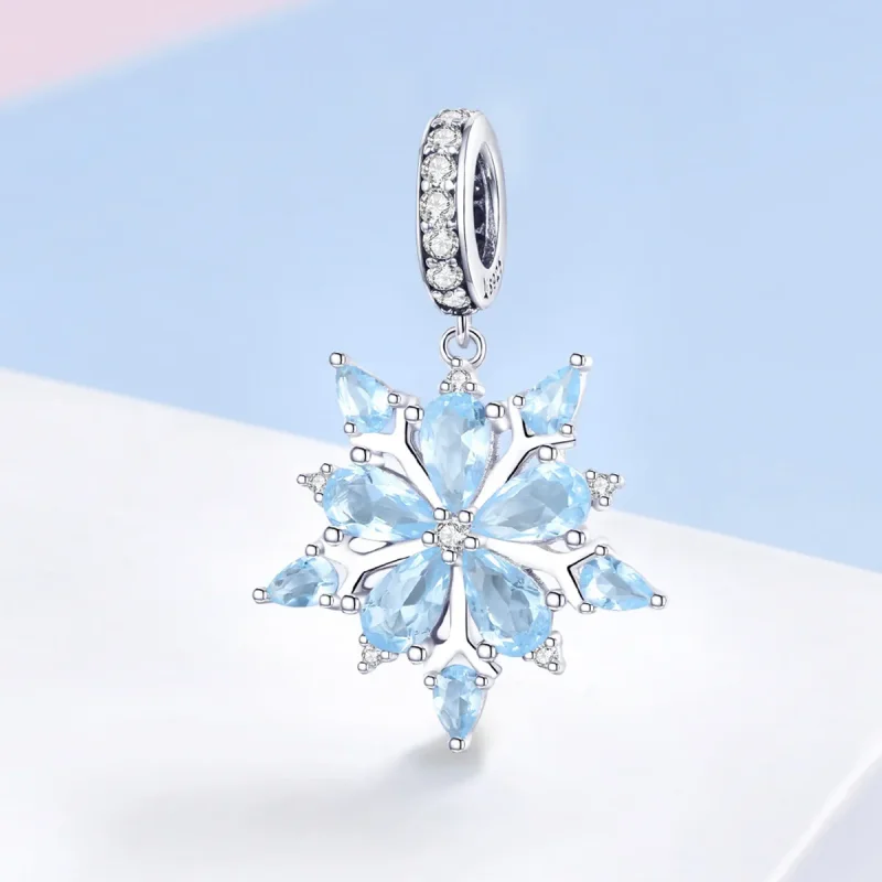 (bilde for) Pandora Style Silver Snowflakes Dangle - SCC940 - Vis 2
