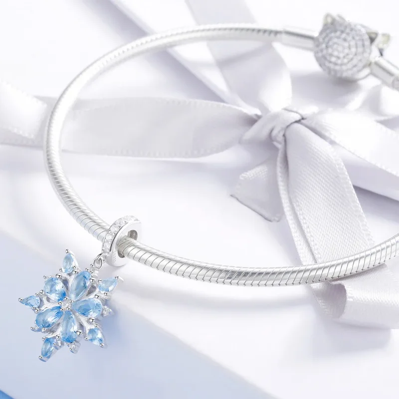 (bilde for) Pandora Style Silver Snowflakes Dangle - SCC940 - Vis 3