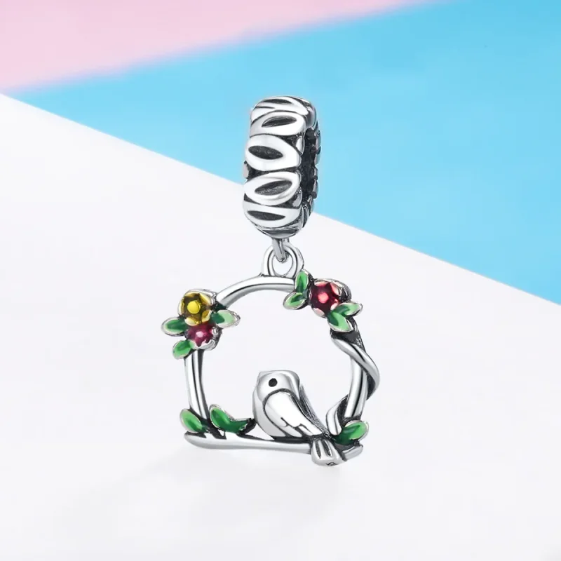 (bilde for) Pandora Style Silver Spring Bird Dangle - SCC645 - Vis 3