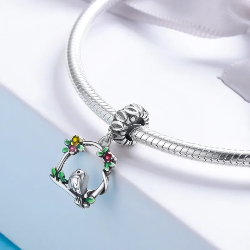 (bilde for) Pandora Style Silver Spring Bird Dangle - SCC645 - Vis 7