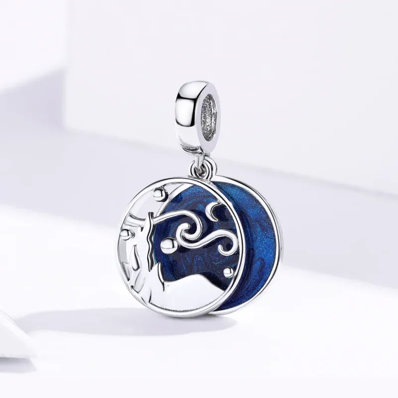 (bilde for) Pandora Style Silver Starry Sky Dangle - SCC1389 - Vis 2