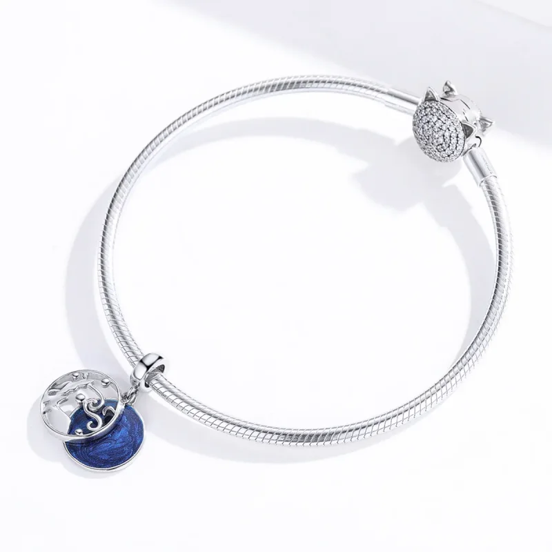 (bilde for) Pandora Style Silver Starry Sky Dangle - SCC1389 - Vis 4