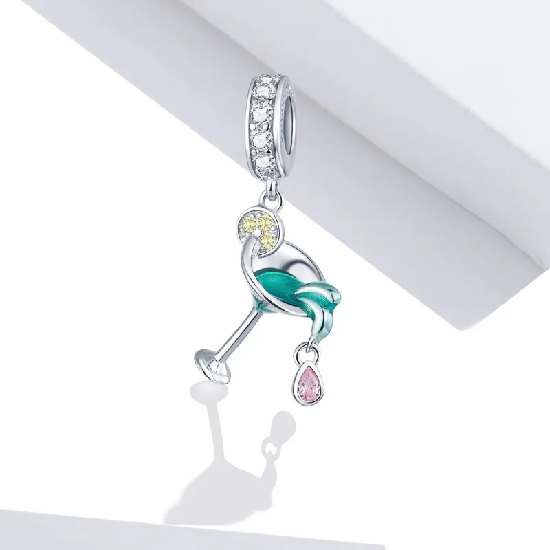 (bilde for) Pandora Style Silver Summer Cocktail Dingle - BSC262 - Vis 2