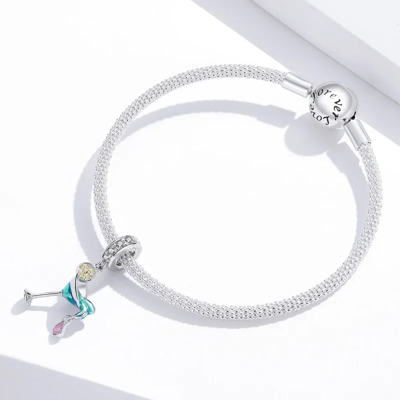 (bilde for) Pandora Style Silver Summer Cocktail Dingle - BSC262 - Vis 3