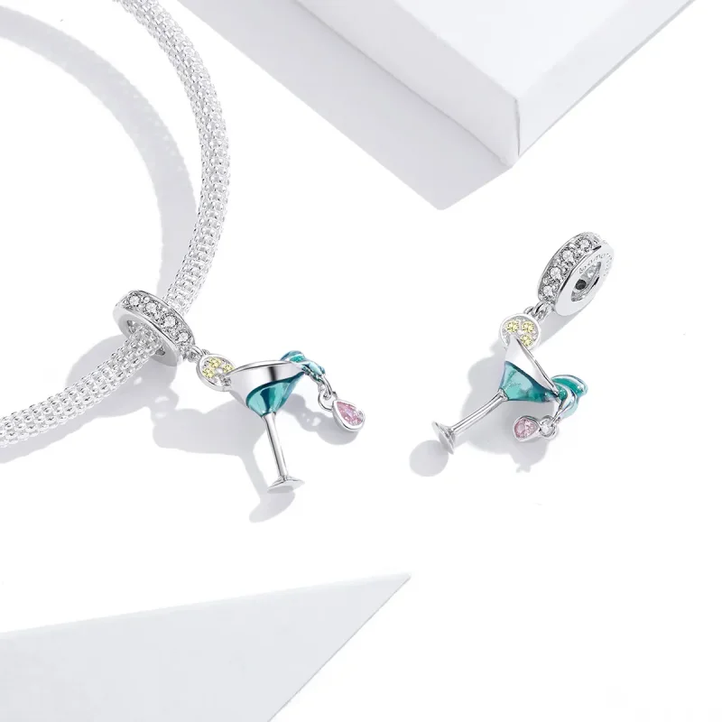 (bilde for) Pandora Style Silver Summer Cocktail Dingle - BSC262 - Vis 4