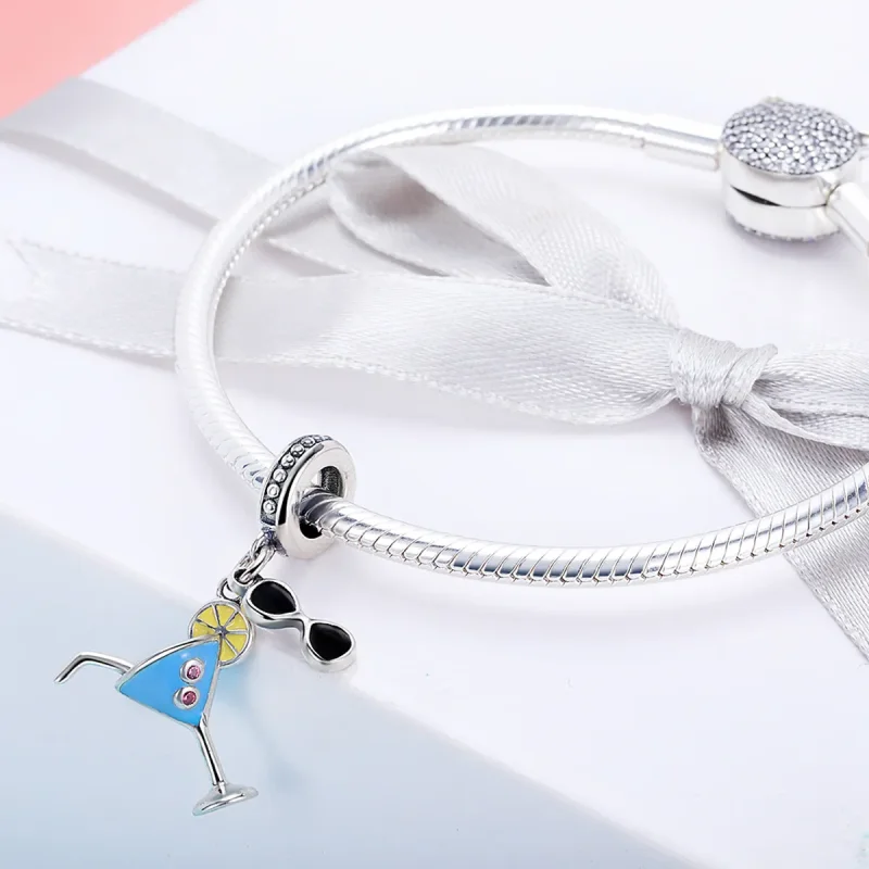 (bilde for) Pandora Style Silver Summer Cold Drinks Dangle - SCC698 - Vis 2